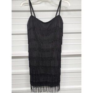 Love Culture Black Tassel Cocktail Dress Plus size small 6